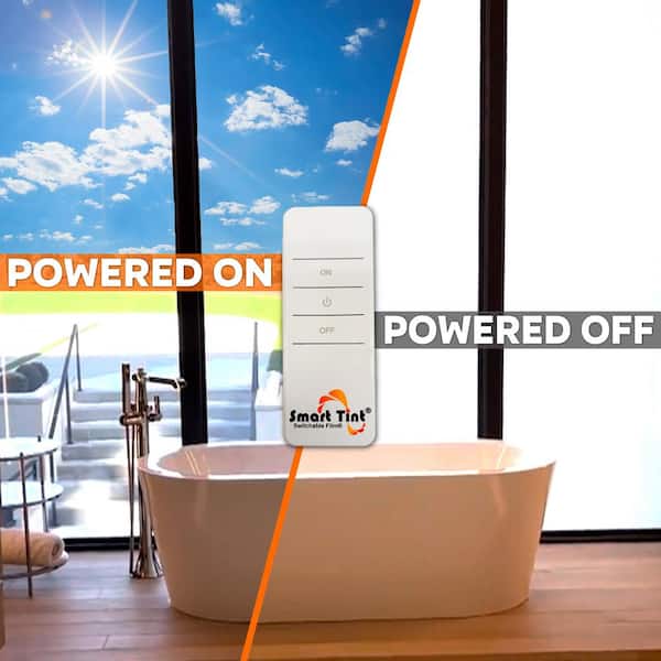 Smart Tint 30 in. W x 12 in. L Frosted White/Clear Tinted / Privacy Glare Control Window Film