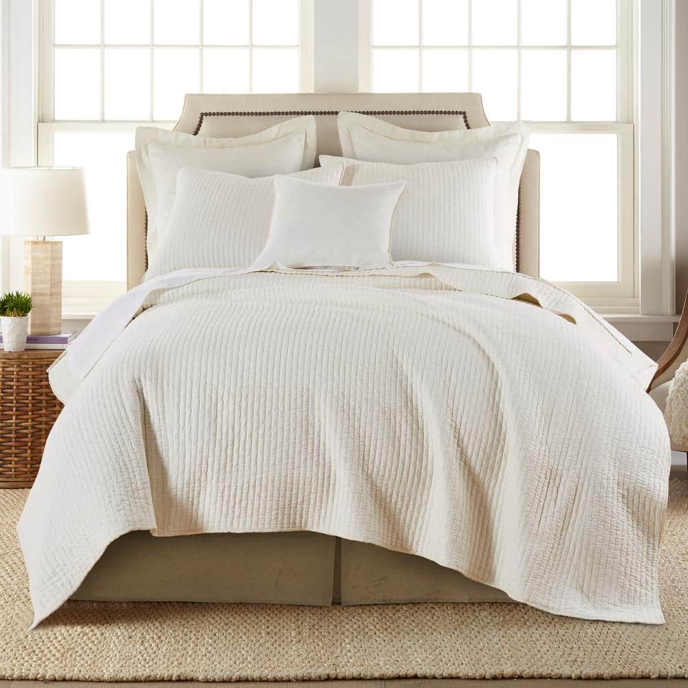 Greige Cotton Linen Blend Queen Bed Skirt Panel