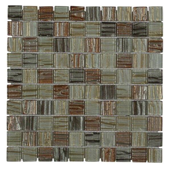 Splashback Tile Gemini Mercury 11-1/4 in. x 11-1/4 in. x 6 mm Glass Mosaic Tile