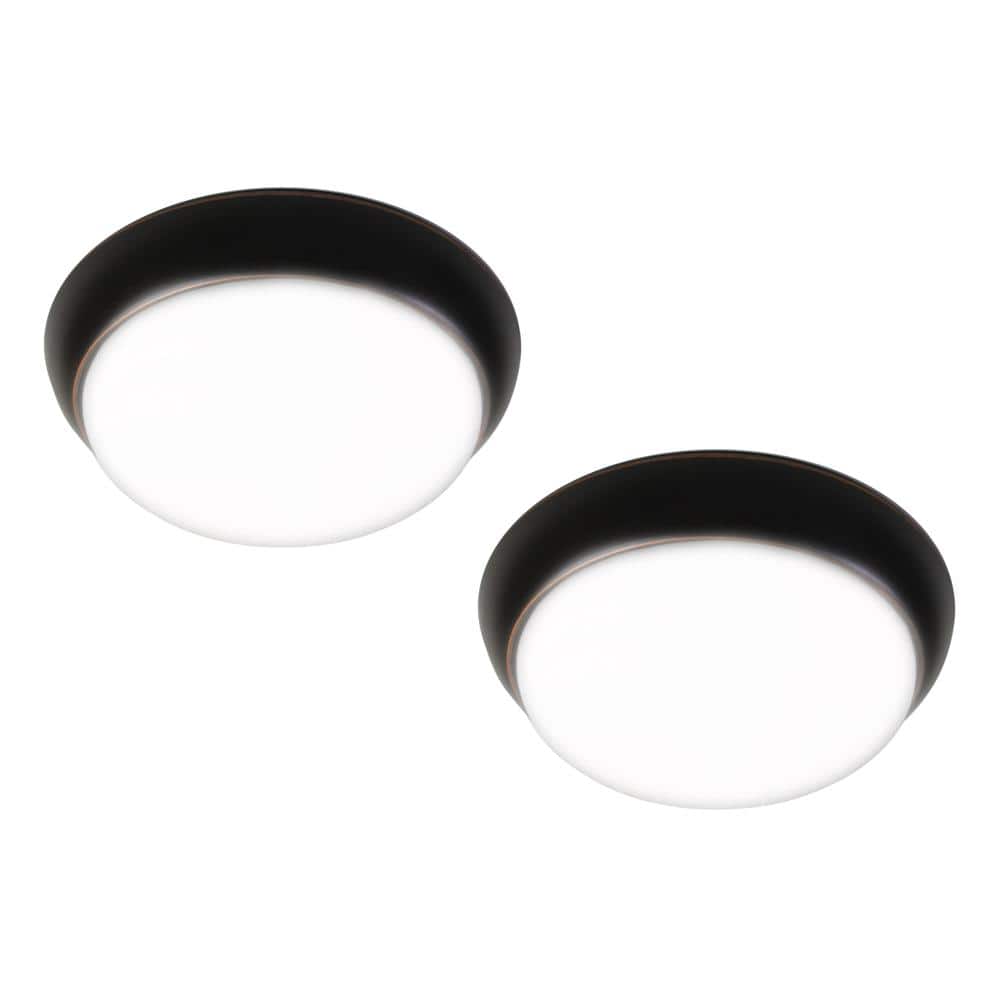 11 in. Oil-Rubbed Bronze Integrated LED Flush Mount (2-Pack) price history on PriceWatchPro