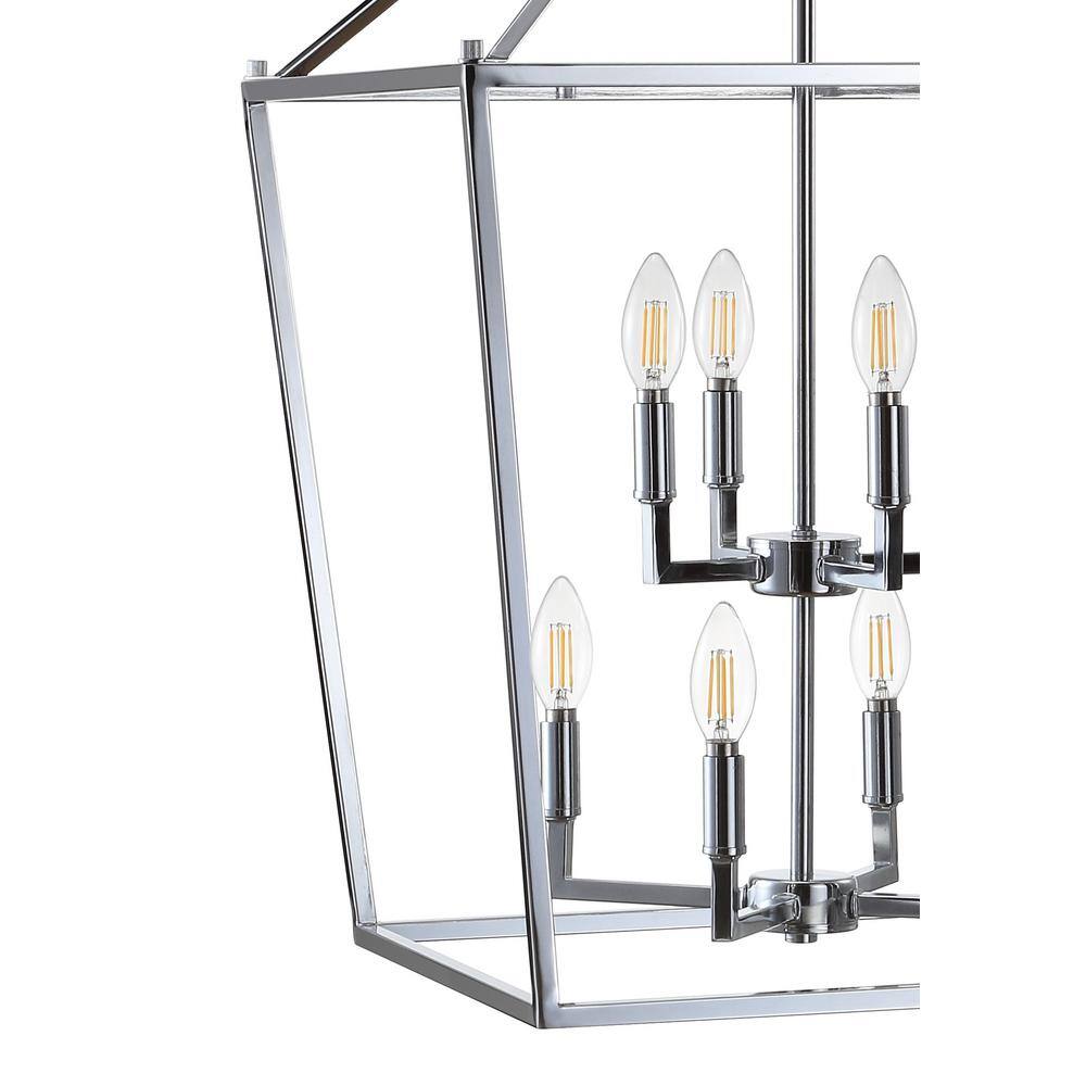 Pagoda 20" Chrome LED Lantern Pendant Light