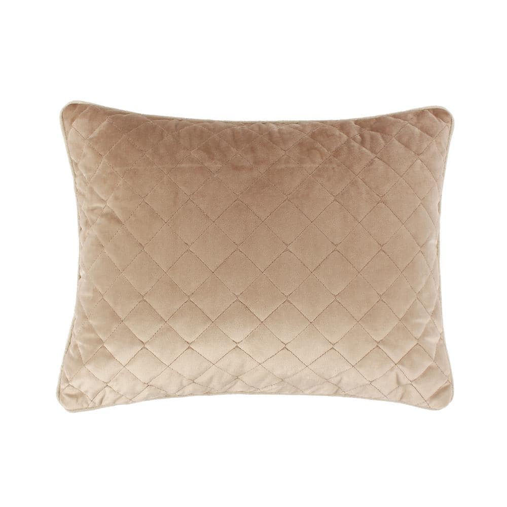 Harper Lane Emerson Velvet Embossed Throw Pillow Beige 18x18