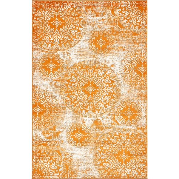 Unique Loom Sofia Grand Orange 5' 0 x 8' 0 Area Rug