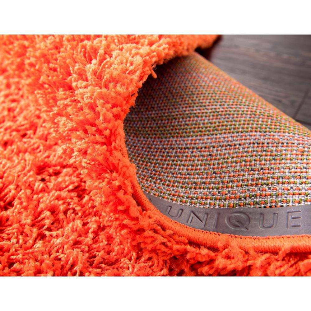 Easy-Care Tiger Orange Synthetic Shag Rug 4' x 6'
