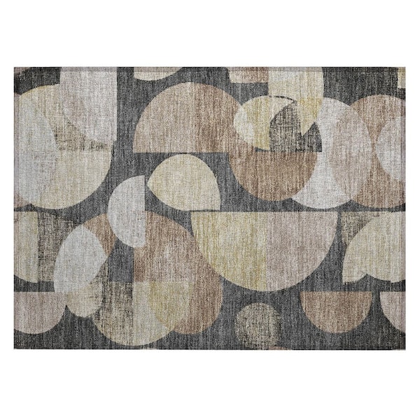 Chantille Machine Washable Indoor/Outdoor Abstract ACN3059 Graphite 2 ft. x 3 ft. Accent Rug