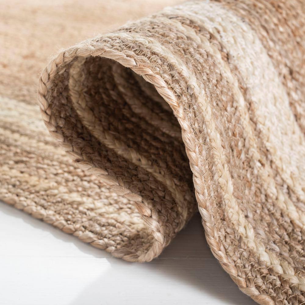 Ivory and Natural Jute Handmade 9' x 12' Area Rug
