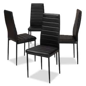 Armand Black Faux Leather Upholstered Dining Chair (Set of 4)