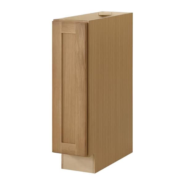 Avondale 9 in. W x 24 in. D x 34.5 in. H Ready to Assemble Plywood Shaker Base Kitchen Cabinet in White Oak