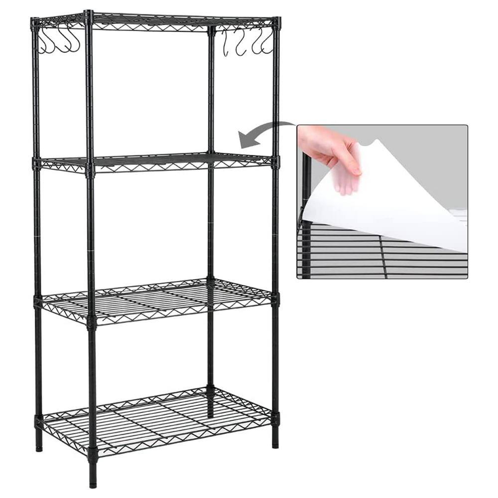 Black 4-Tier Adjustable Metal Garage Storage Shelving Unit (23.6 in. W x 47