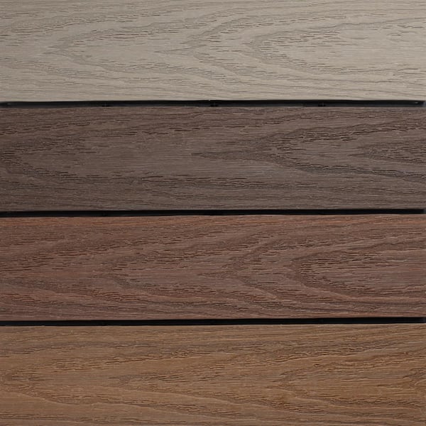 UltraShield Naturale 1 ft. x 1 ft. Composite Quick Deck Outdoor Deck Tile Sample in Multicolor