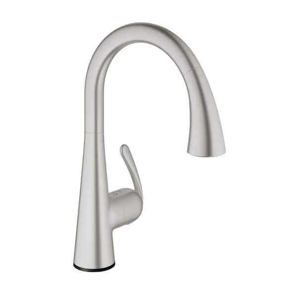 GROHE LadyLux Cafe Touch Single-Handle Pull-Down Sprayer Kitchen Faucet in SuperSteel Infinity