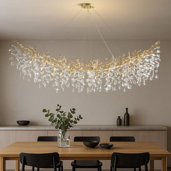 YUYI Modern Chandelier 72 in. 20-Light Gold Chandelier for Dinning