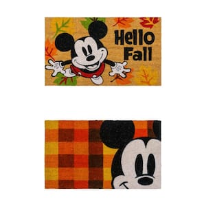 Mickey Mouse Happy Fall 20 in. x 34 in. Coir Door Mat (2-Pack)