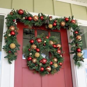 30 in. Artificial Pre-Lit LED Christmas Classic Wreath