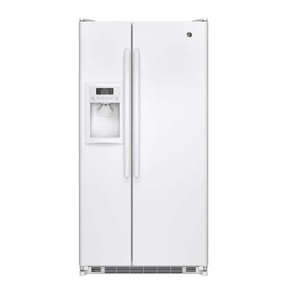 GE 33.5 in. W 21.8 cu. ft. Side by Side Refrigerator in White