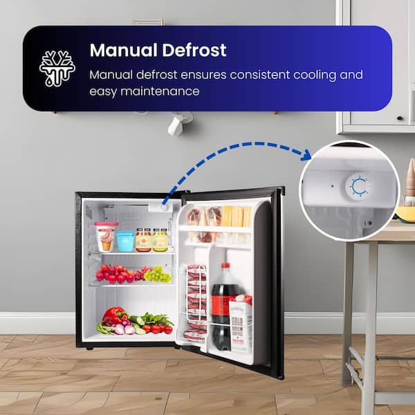 18 in. 2.6 cu. ft 110V Compact Mini Refrigerator in Stainless with Reversible Door