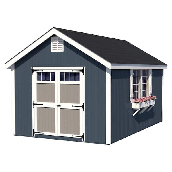 Little Cottage Co. Colonial Williamsburg 10 ft. x 12 ft. Outdoor Wood Storage Shed Precut Kit with Operable Windows and Floor (120 sq. ft.)