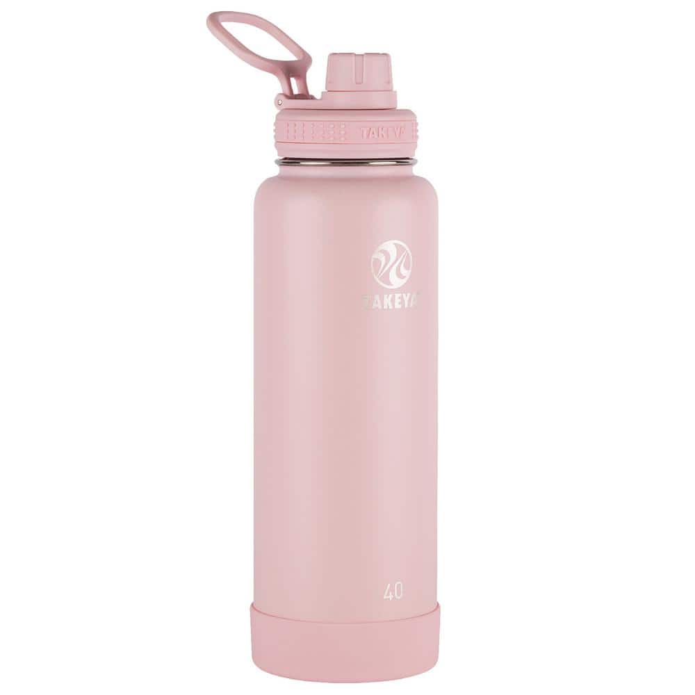 Half Gallon 64oz Pink Water Bottle Handle & Steel Cap