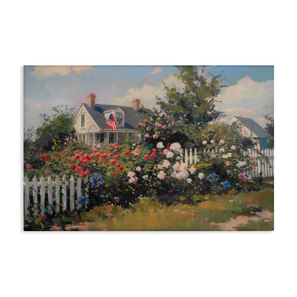 Patriotic Cottage Garden by Arlington Prints Unframed Nature Graphic Art Print 24 in. x 36 in. price history on PriceWatchPro