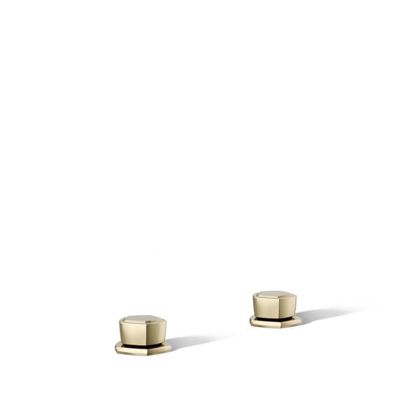 KOHLER Occasion Knob Bathroom Sink Faucet Handles in Vibrant French Gold