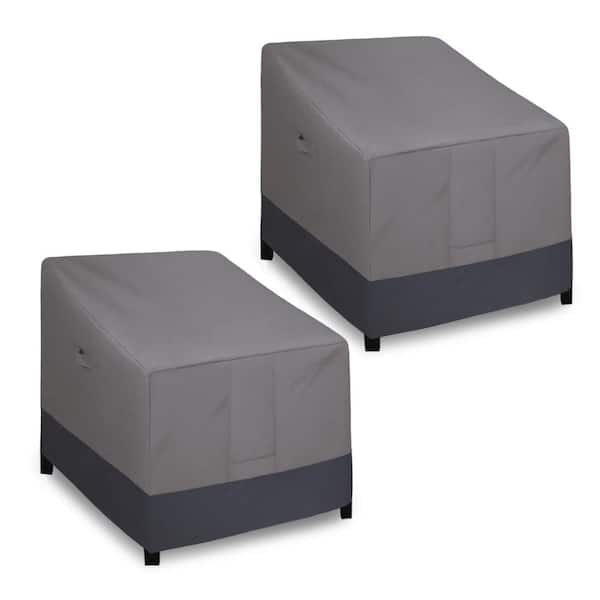 Unbranded Waterproof Outdoor Lounge Chair Cover, Patio Couch Cover, Outdoor Furniture Cover (2 Pack-37Wx30Dx31H, Gray/Dark Gray)