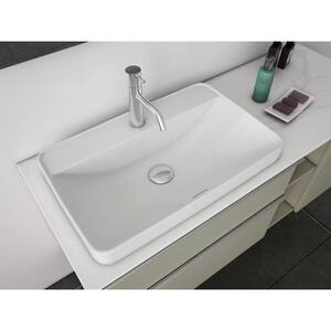 23.6 in. x 15 in.Ceramic Rectangular Vessel Bathroom Sink in White