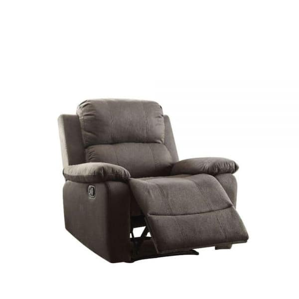 Acme Furniture Bina 38 in. Width Big and Tall Charcoal Microfiber 1 Position Recliner