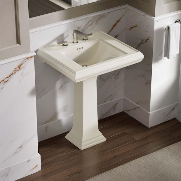 Memoirs 27.3 in. x 22.13 in. Pedestal Bathroom Sink in Biscuit Ceramic