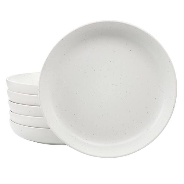 OUR TABLE Landon 24 fl. oz. 9.5 in. Sea Salt White Round Stoneware Dinner Bowl (Set of 6)