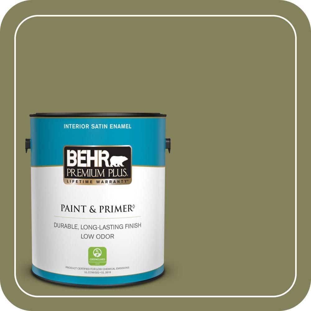 1 gal. #PMD-47 Martini Olive Satin Enamel Low Odor Interior Paint & Primer price history on PriceWatchPro