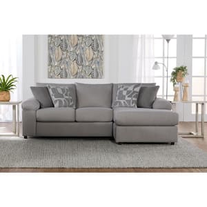 New Classic Furniture Remi 2-piece Gray Polyester Chaise Sectional Couch
