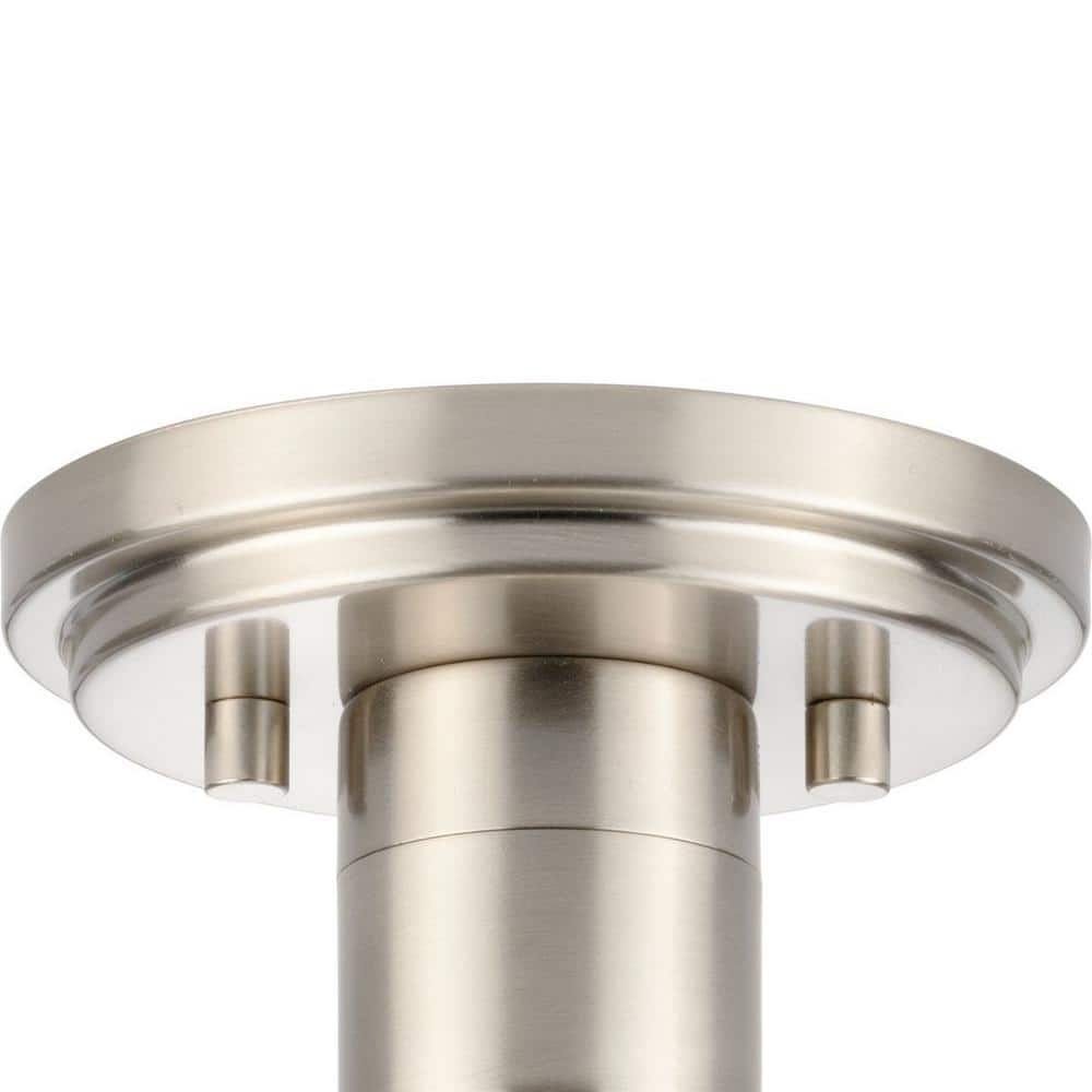 Adley Brushed Nickel 1-Light Flush Mount with Clear Glass Shade