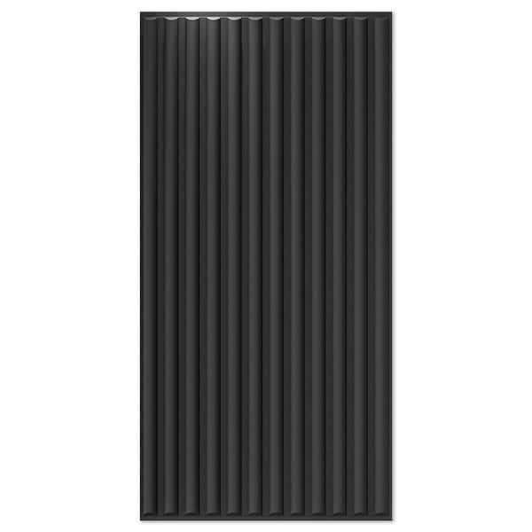 Art3dwallpanels Semi-Cylinder Design Black 2 ft. x 4 ft. Decorative Drop Ceiling Tiles for Interior Wall Decor (96 sq. ft./Case)