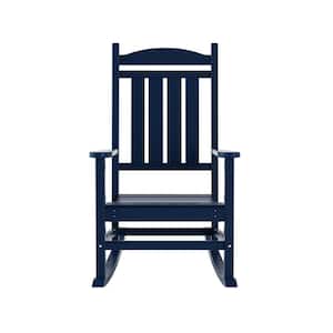 Kenly Navy Blue Classic Plastic Outdoor Rocking Chair