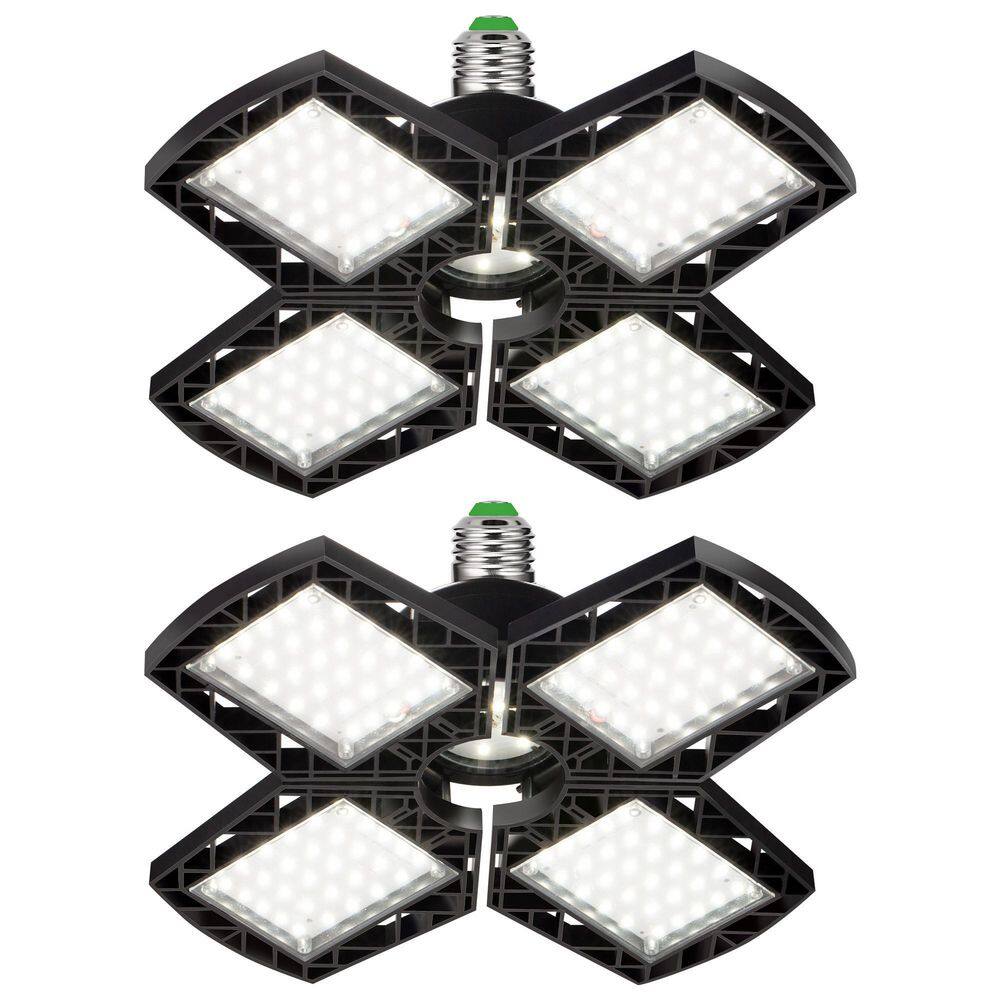 YANSUN 80Watt Black Deformable LED Adjustable Garage Light SemiFlush