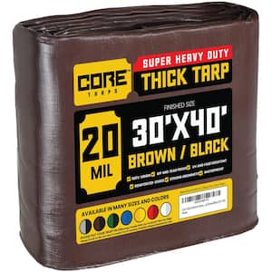 30 ft. x 40 ft. Brown/Black 20 Mil Heavy Duty Polyethylene Tarp, Waterproof, UV Resistant, Rip and Tear Proof