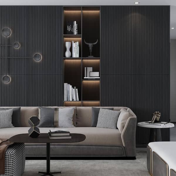 Bois 24 in. x 48 in. Matte Charcoal Black Porcelain Large Format Wall and Floor Tile (15.5 sq. ft./case)-2 Pack