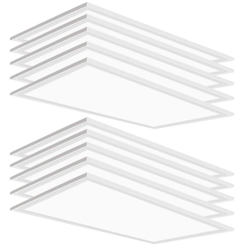 10-Pieces 2 ft. x 4 ft. 7800 Lumens Integrated LED Panel Light 5000K 2 x 4 LED Flat Panel Light for Office ETL Listed price history on PriceWatchPro