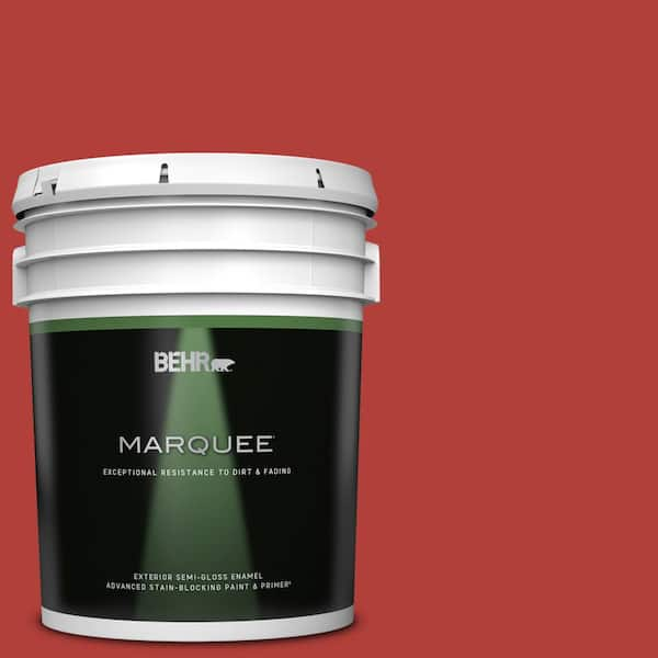 BEHR MARQUEE 5 gal. #170B-7 Red Tomato Semi-Gloss Enamel Exterior Paint & Primer