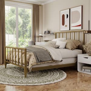 Rava Gold Metal Frame Full Panel Bed