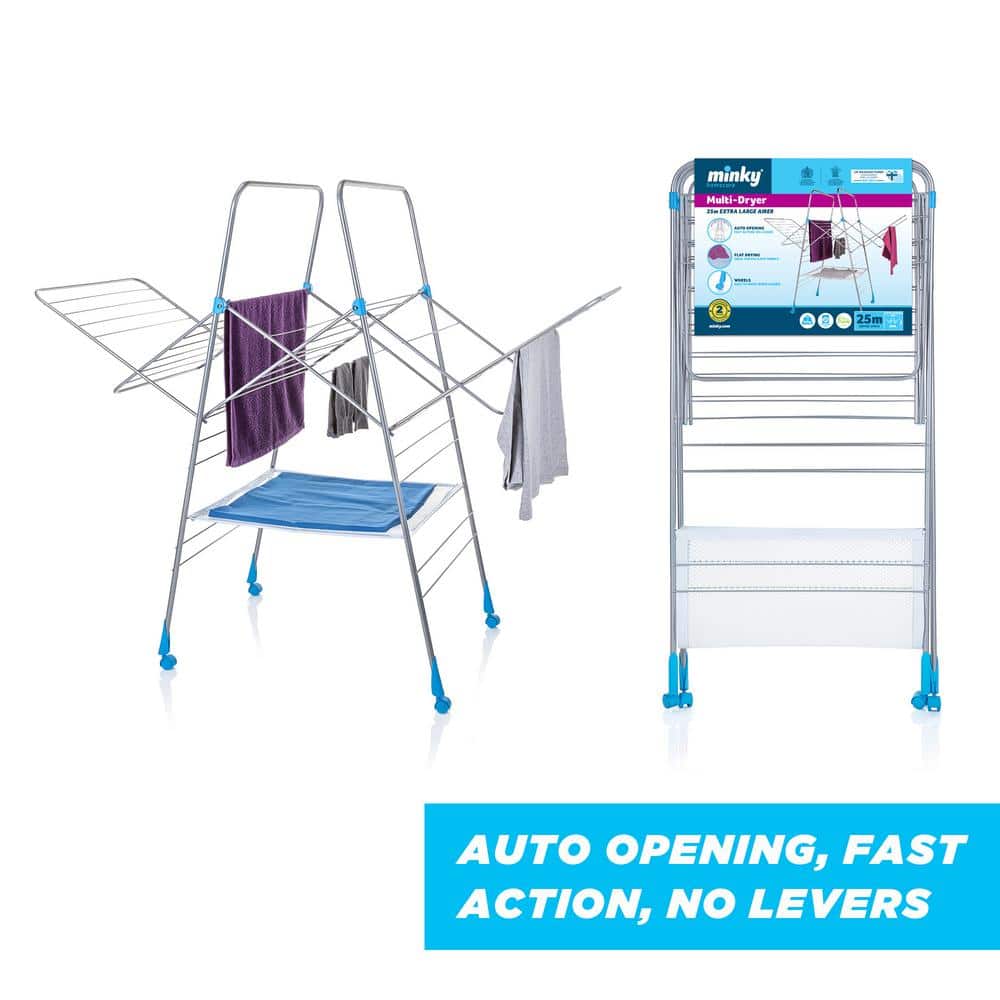 Minky Silver and Blue Multi-Level Steel Drying Rack