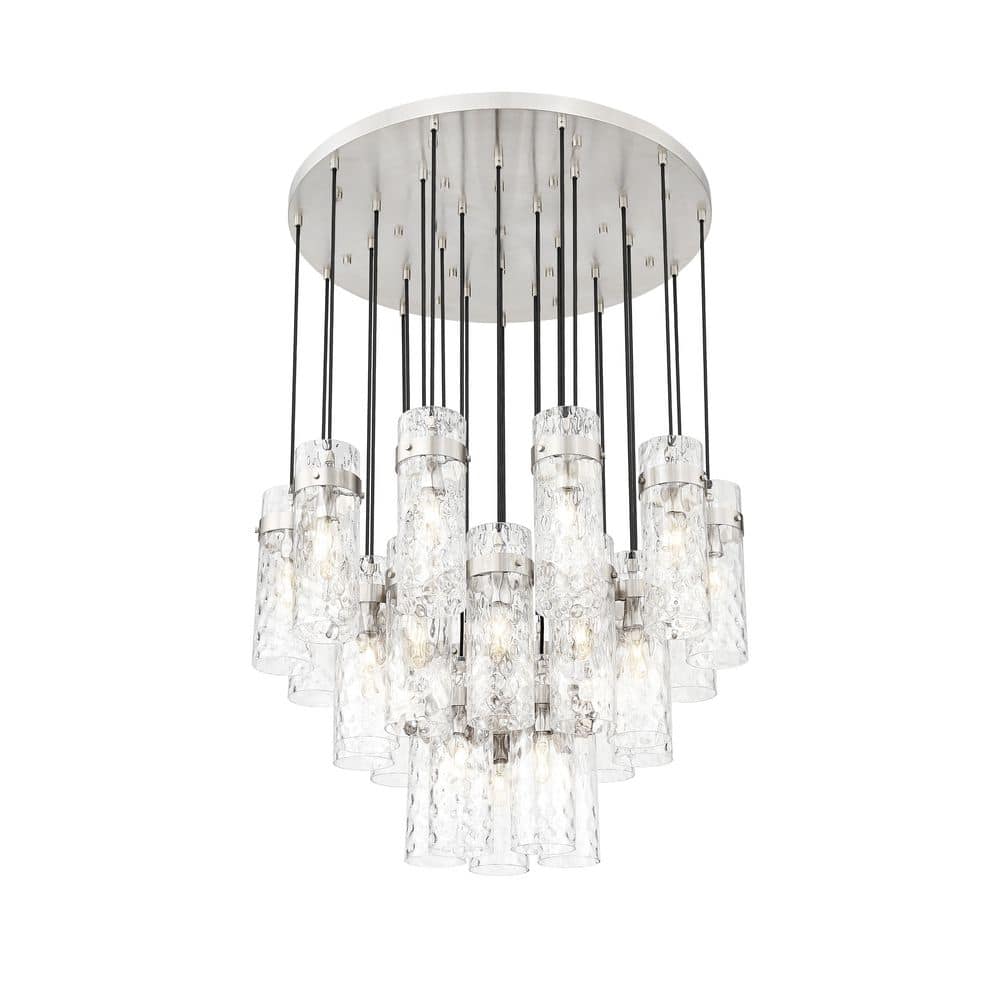 Fontaine 27 Light Brushed Nickel Chandelier for Indoor Use with No Bulbs In