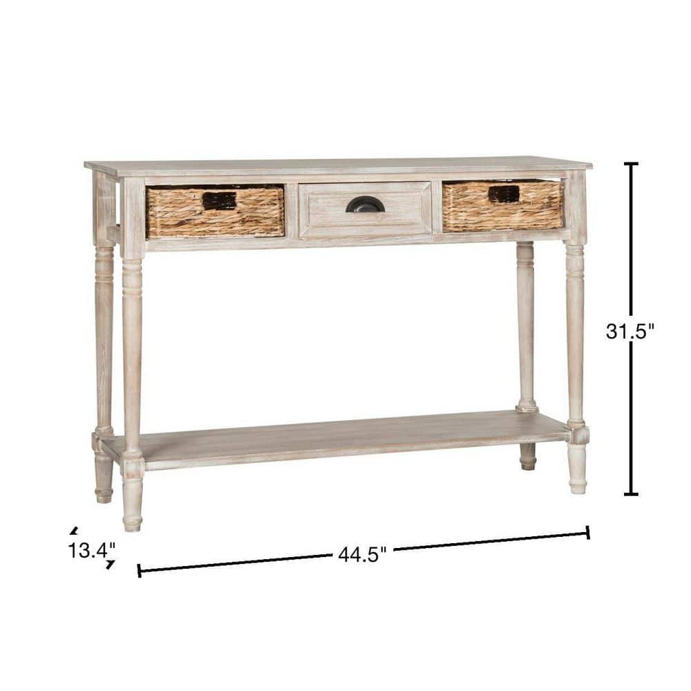 Christa Brown Wood and Metal Console Table with Storage