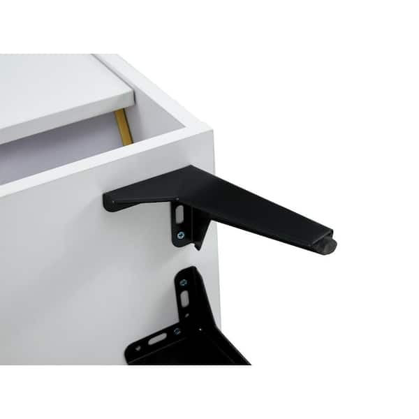 3 Cassette organizer con coperchio in mdf bianco 42X31X24