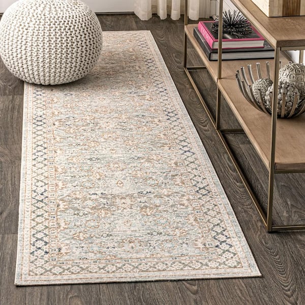 JONATHAN Y Stirling English Country Argyle Light Blue/Ivory 2 ft. x 8 ft. Runner Rug