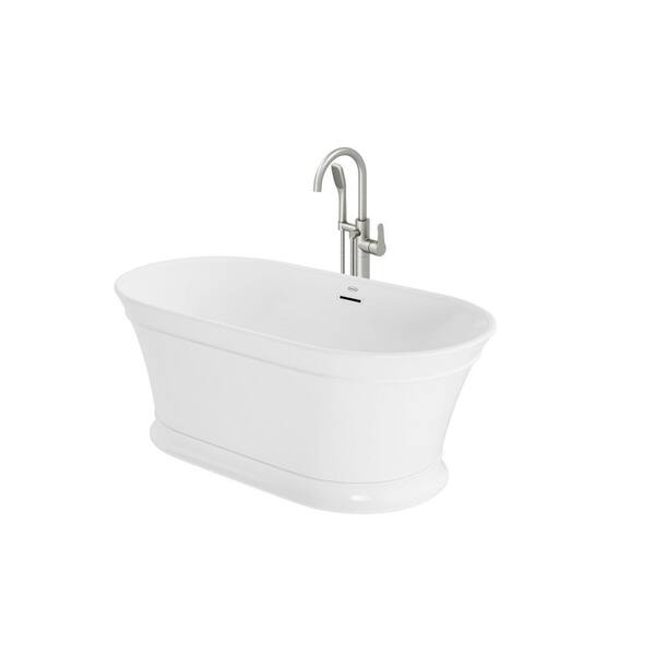JACUZZI Lyndsay 59 in. Acrylic Freestanding Flatbottom Soaking Bathtub
