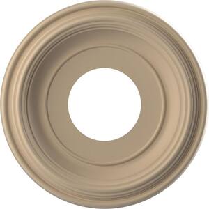 10 in. O.D. x 3-1/2 in. I.D. x 1-1/8 in. P Traditional Thermoformed PVC Ceiling Medallion, UltraCover Satin Smokey Beige