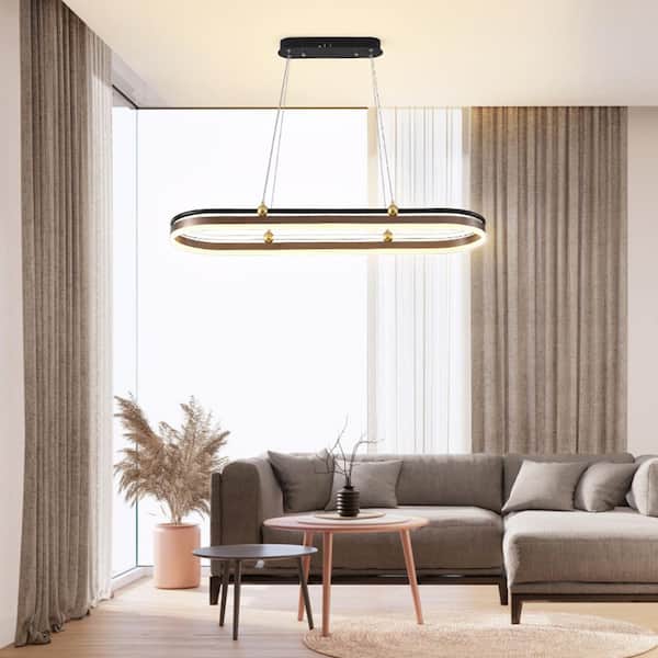 10 & “Harmony” COMPLETE BOX OUKANING 1-Light Black and Gold Modern Dimmable Integrated