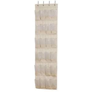 64 in. H 12-Pair Natural Canvas Hanging Shoe Organizer