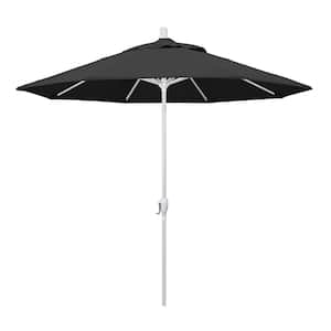 9 ft. Matted White Aluminum Market Patio Umbrella Push Tilt in Black Pacifica